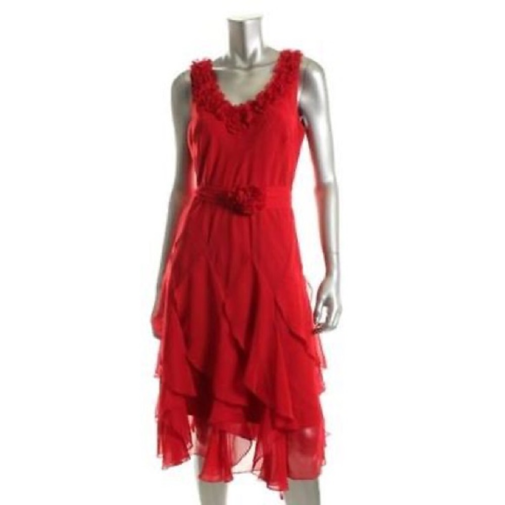 Robbie Bee Red Cocktail Dress - Size 12P